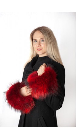 Red Cherry Raccoon Fur Cuffs